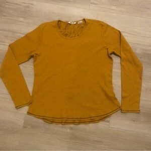 ✨Sale✨ Orvis Mustard Yellow Waffle Knit Textured Sweater